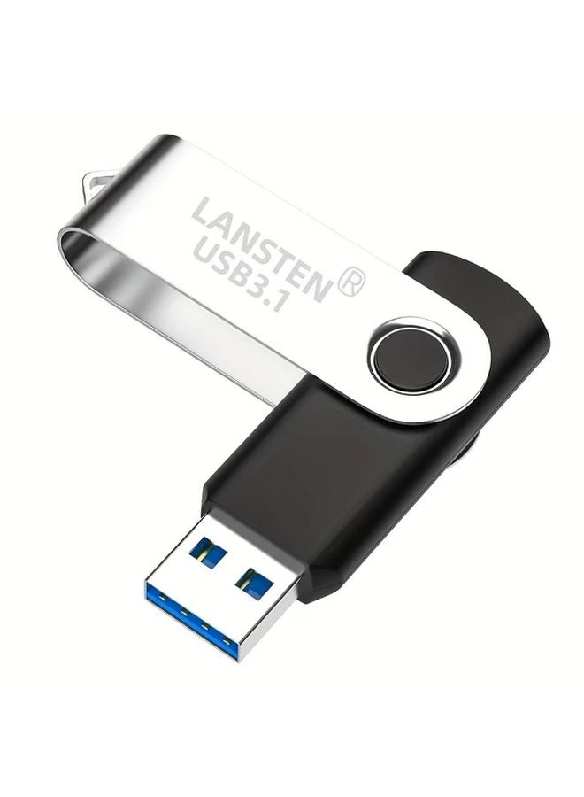 LANSTEN 64GB USB 3 1 Flash Drive High Speed Rotating Metal Portable Storage - Image 1